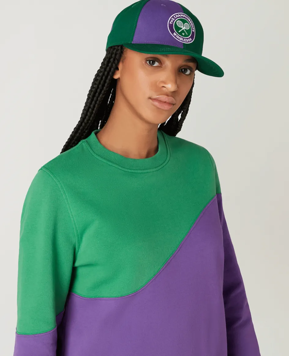 Wimbledon Womens Tennis Sweatshirt - Green & Purple-Women Sweatshirts & Hoodies