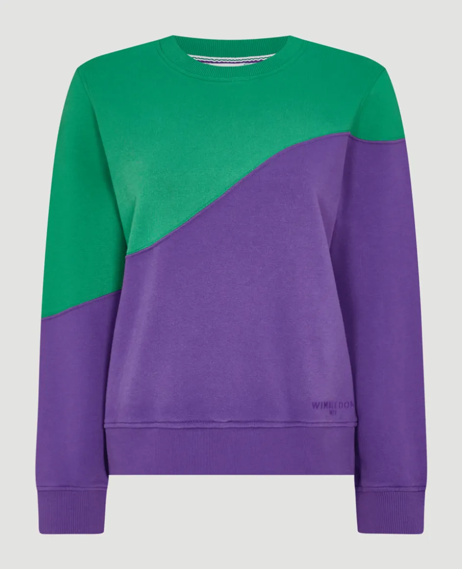 Wimbledon Womens Tennis Sweatshirt - Green & Purple-Women Sweatshirts & Hoodies
