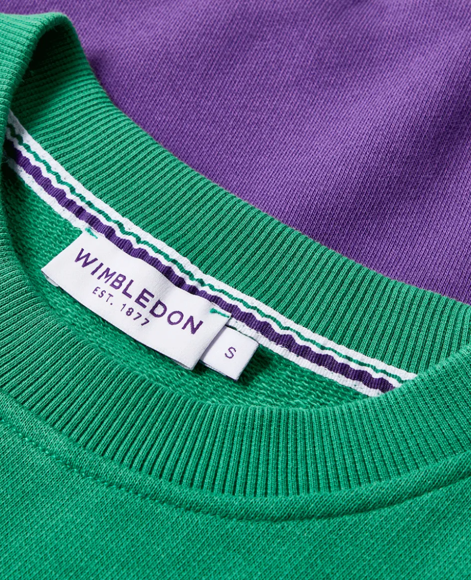 Wimbledon Womens Tennis Sweatshirt - Green & Purple-Women Sweatshirts & Hoodies