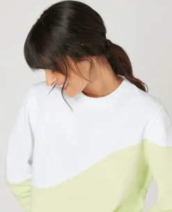 Wimbledon Womens Tennis Sweatshirt - White & Lime-Women Sweatshirts & Hoodies