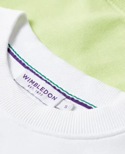 Wimbledon Womens Tennis Sweatshirt - White & Lime-Women Sweatshirts & Hoodies