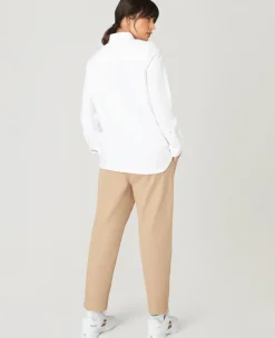 Wimbledon Womens Twill Cropped Trousers - Stone-Women Trousers & Shorts