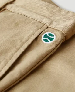 Wimbledon Womens Twill Cropped Trousers - Stone-Women Trousers & Shorts