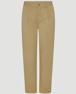 Wimbledon Womens Twill Cropped Trousers - Stone-Women Trousers & Shorts