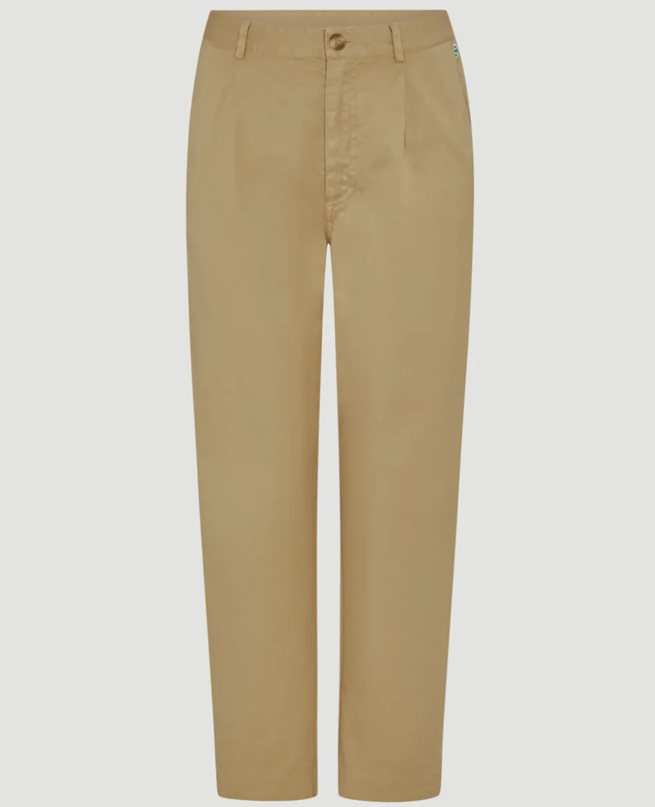 Wimbledon Womens Twill Cropped Trousers - Stone-Women Trousers & Shorts