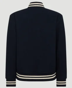 Wimbledon Womens Varsity Jacket - Navy-Women Jackets & Coats