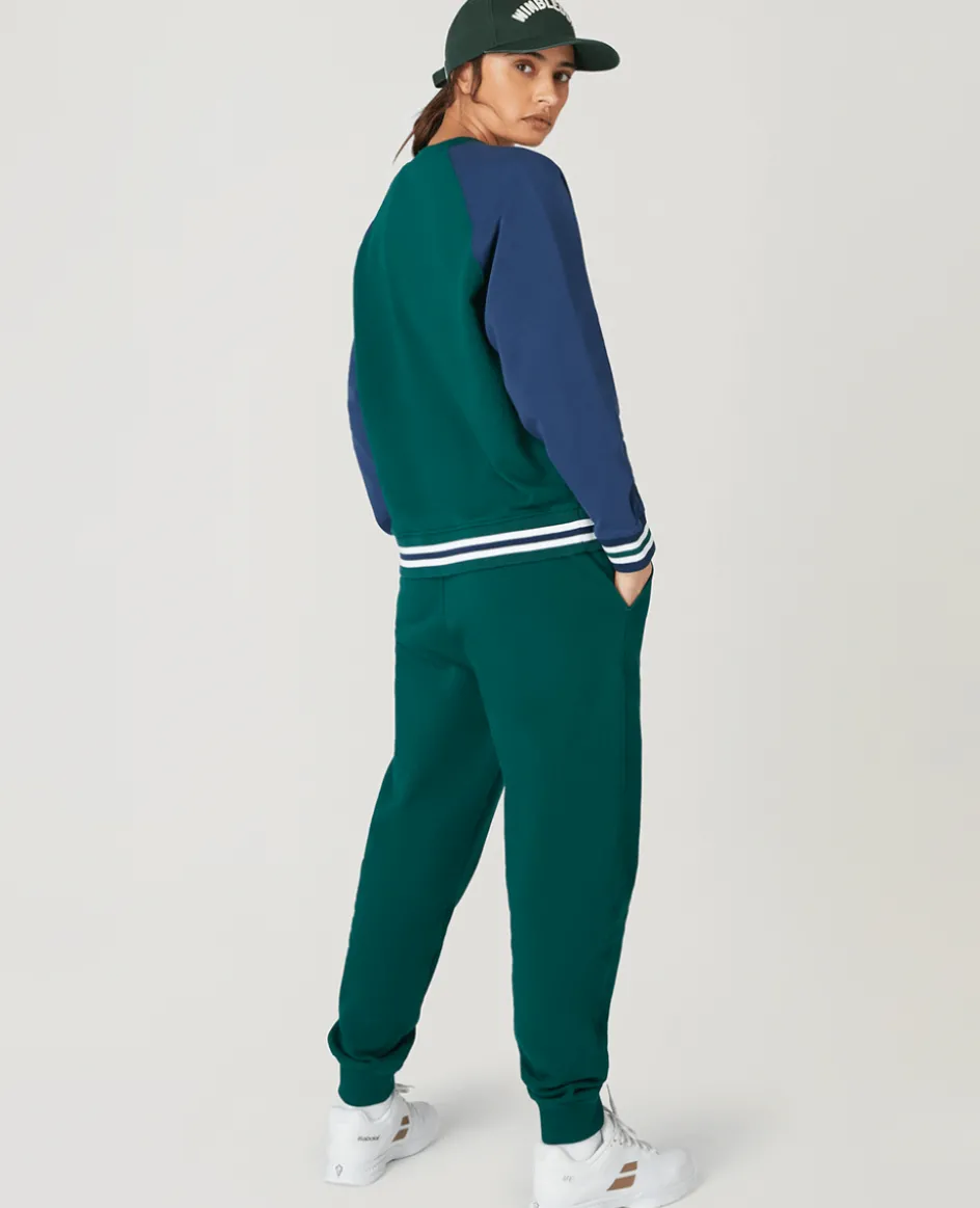 Wimbledon Womens Varsity Sweatshirt - Green-Women Sweatshirts & Hoodies