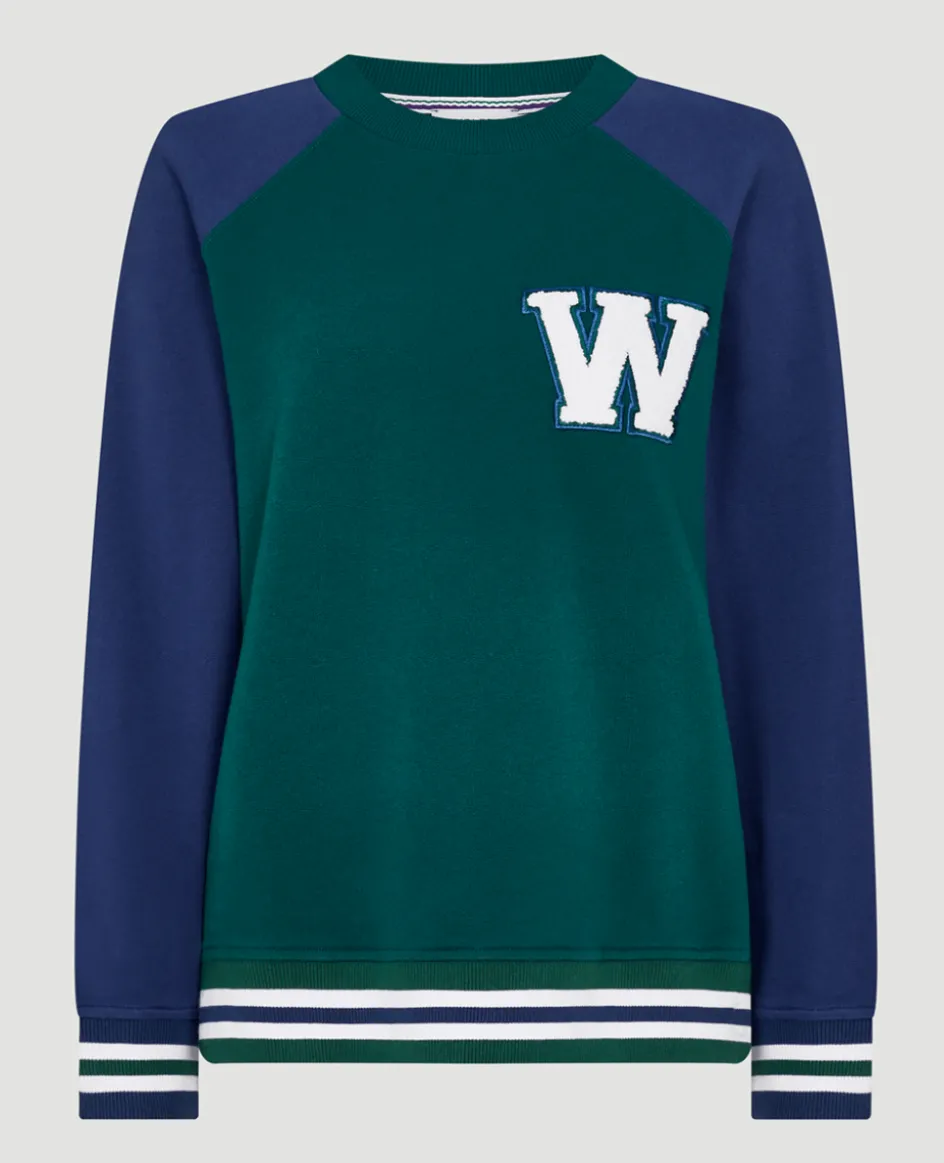 Wimbledon Womens Varsity Sweatshirt - Green-Women Sweatshirts & Hoodies