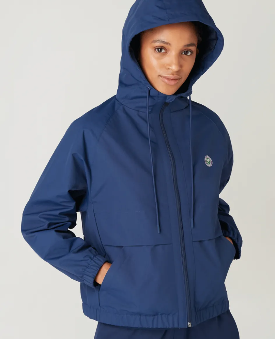Wimbledon Womens Water Resistant Hooded Jacket - Navy-Women Jackets & Coats
