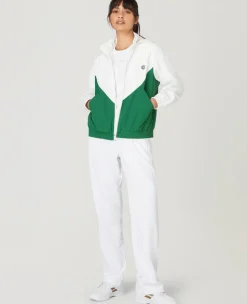 Wimbledon Womens Windbreaker Green & White-Women Jackets & Coats