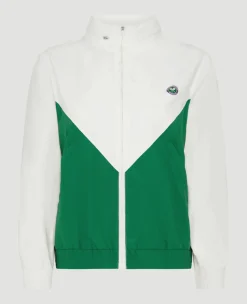 Wimbledon Womens Windbreaker Green & White-Women Jackets & Coats