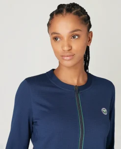Wimbledon Womens Zip Jacket - Navy-Women Jackets & Coats